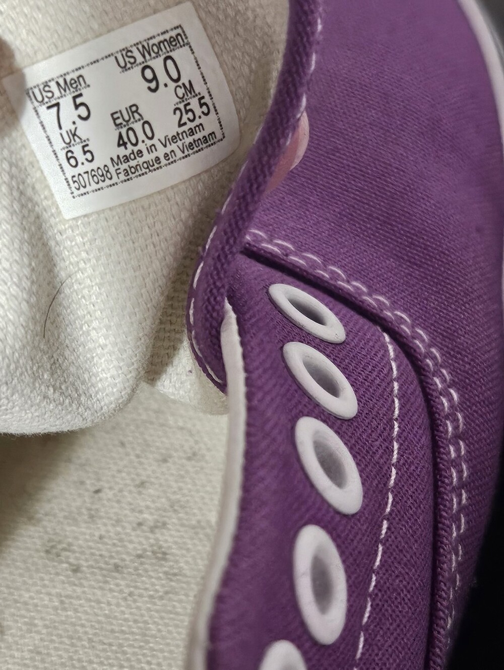 Vans Purple Slip-On Style Canvas Sneakers - Picture 5 of 10